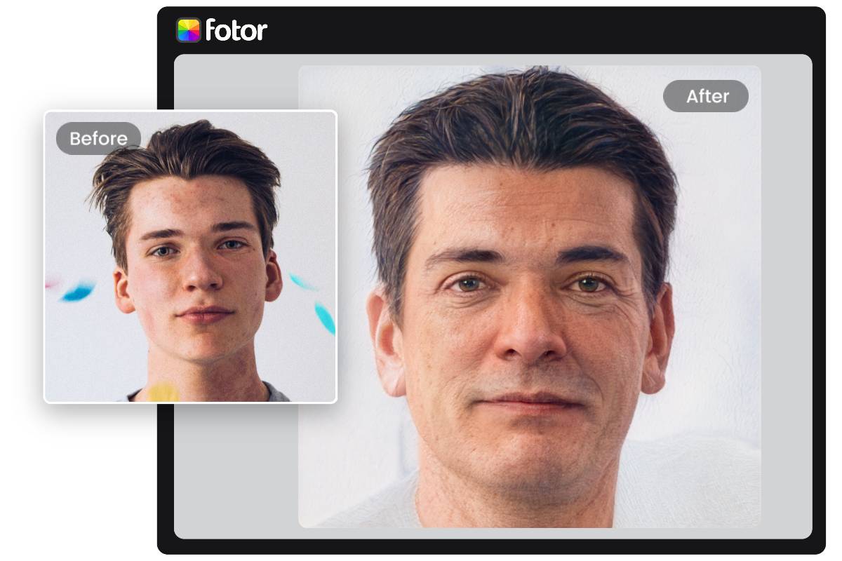 Transformez l'image de garçon en photo de vieux visage dans Fotor