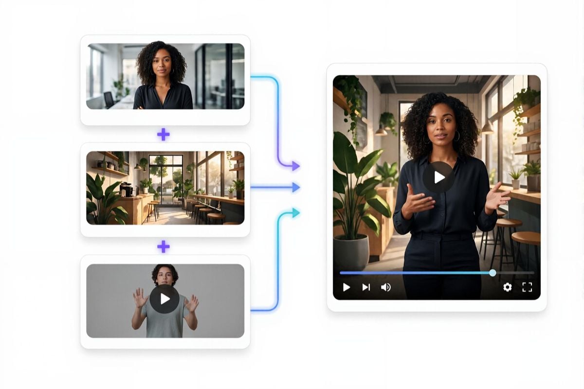 Turn images and a reference video into a complete coherent scene