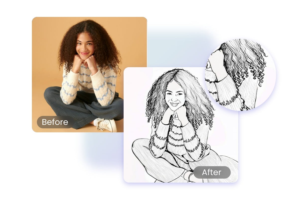 Turn photo into line drawing with Fotor
