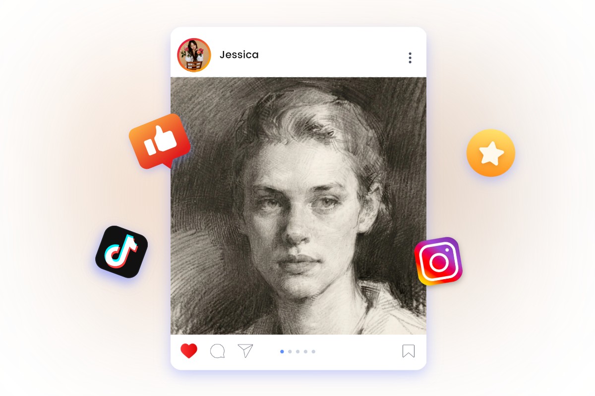Turn photos into portrait sketches for social media