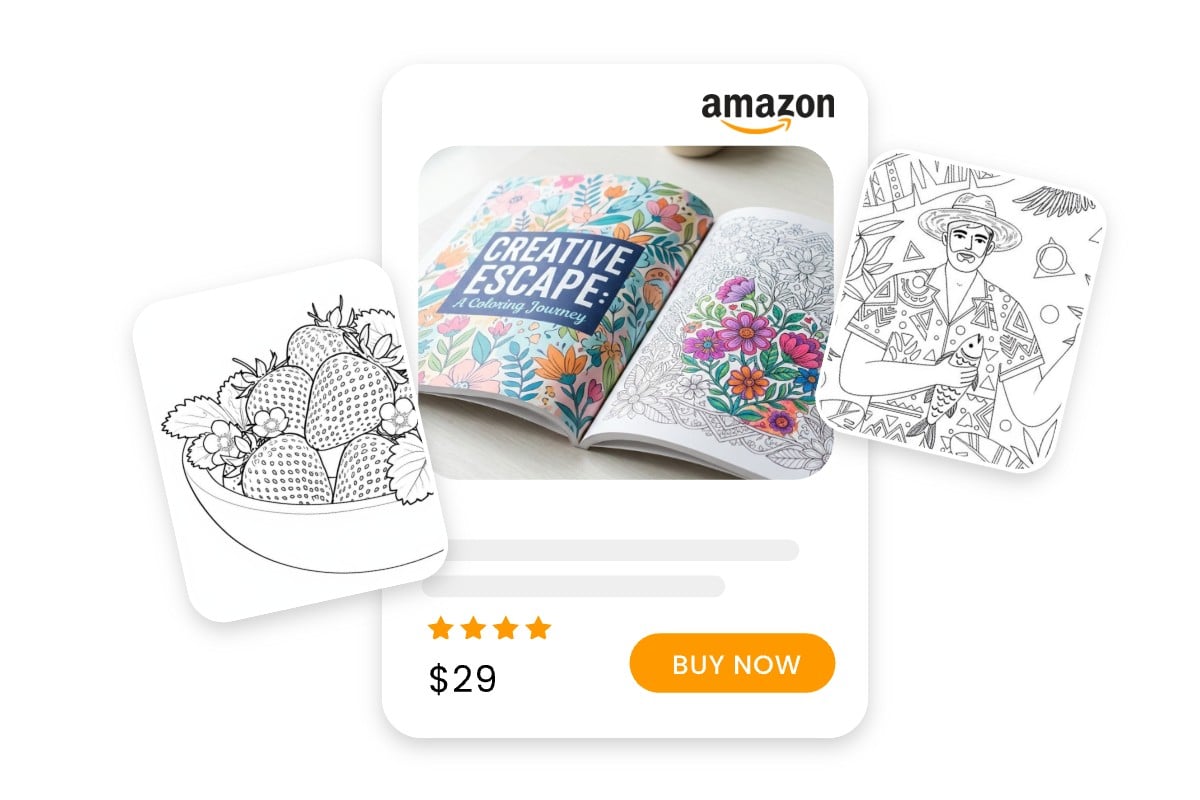 Turn photos to coloring pages to make coloring books for commercial purposes