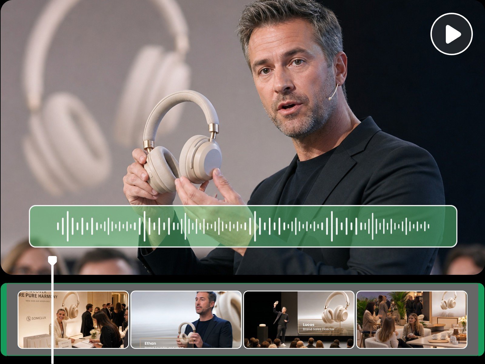 Turn scattered clips into a complete branding video with Fotor AI video editor