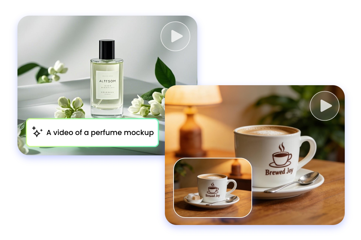 Turn text and image into ai video product mockups