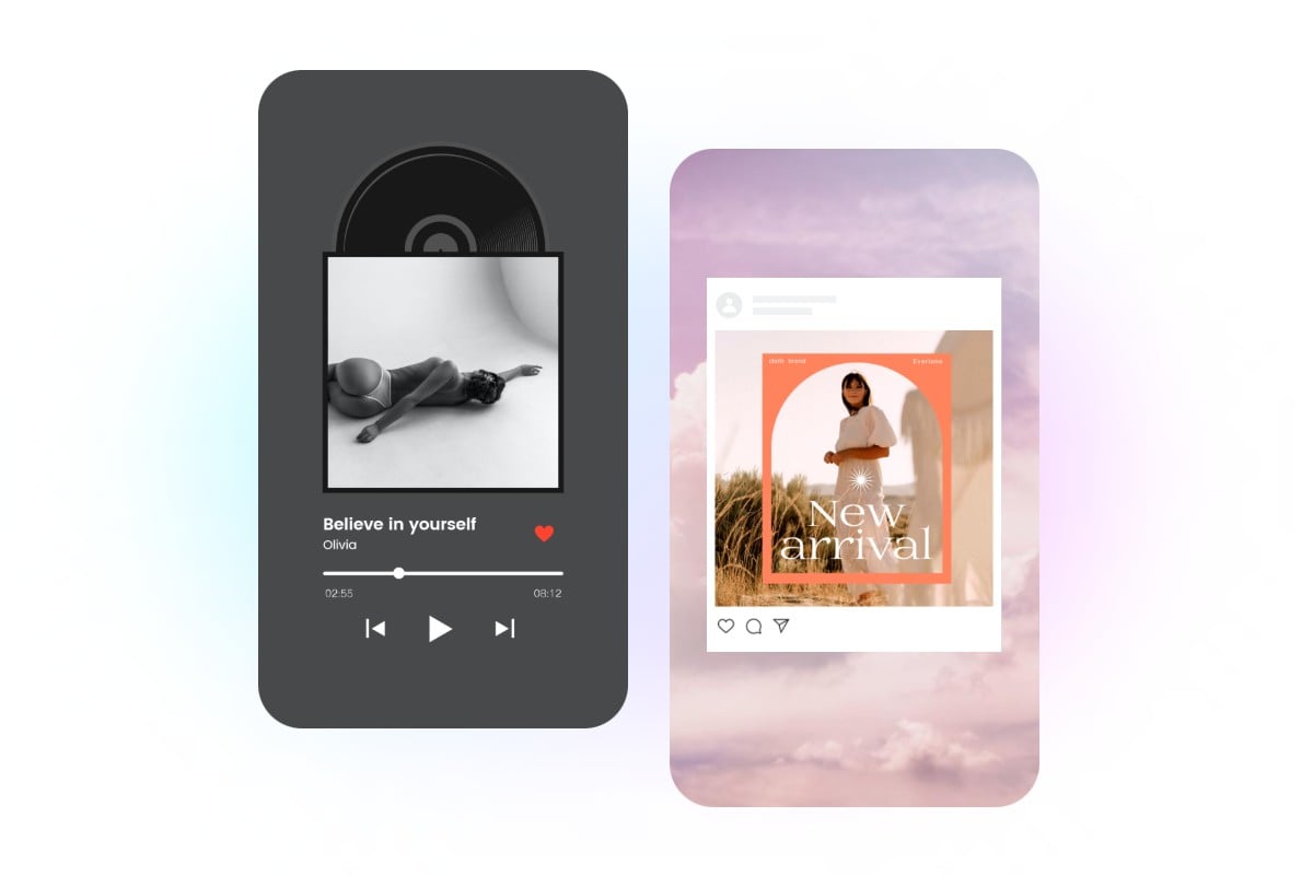 Two fake phone wallpaper templates from fotor