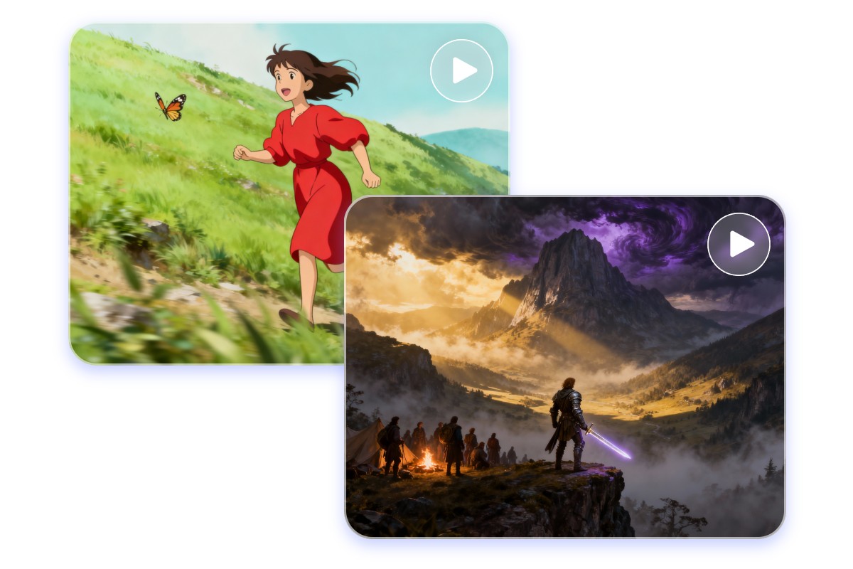 Two videos of different styles generated with sora 2 on fotor