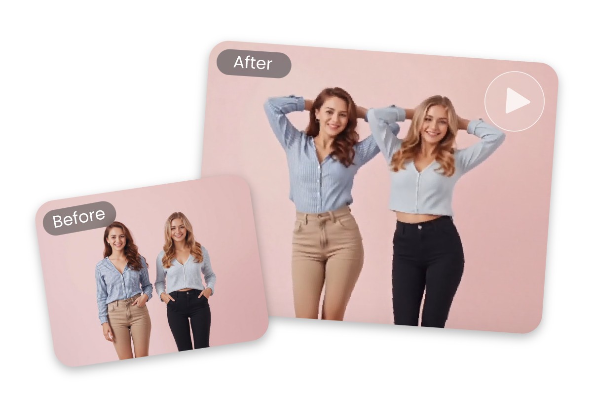 Two women AI hip sway dance effect