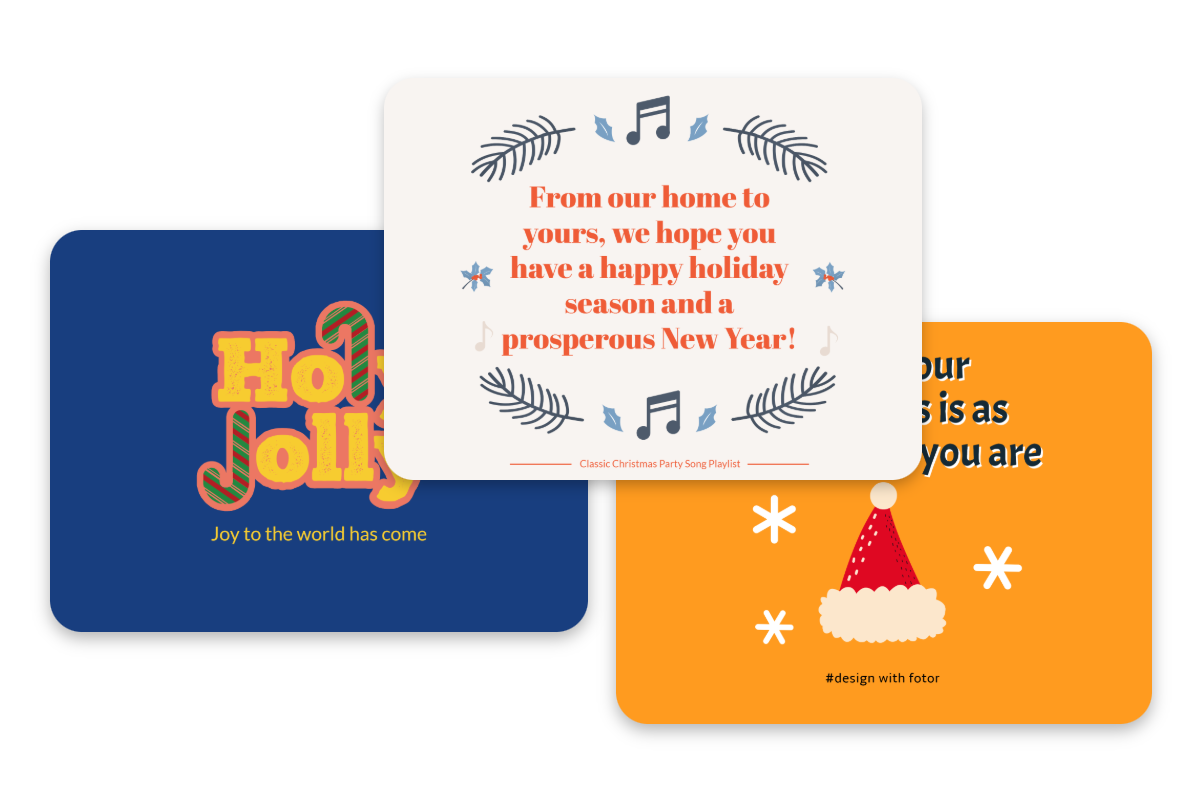 Type your best wishes on these christmas card