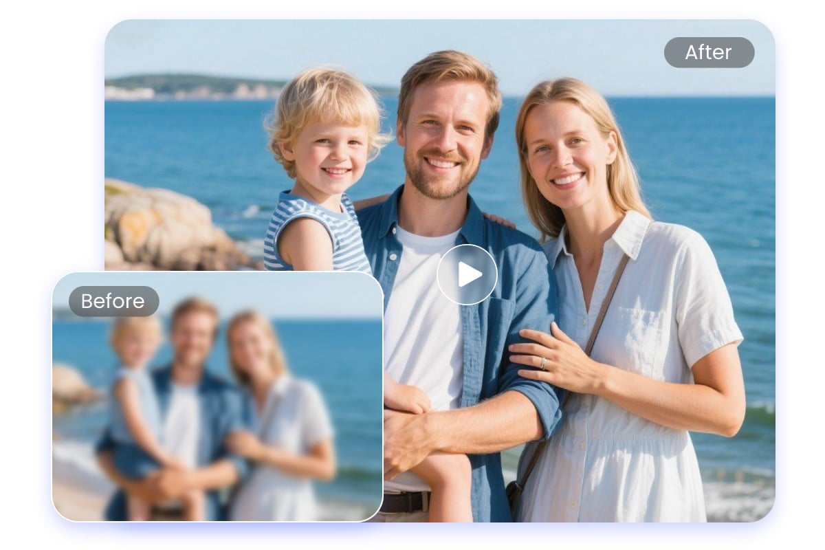 Unblur a family video for personal use