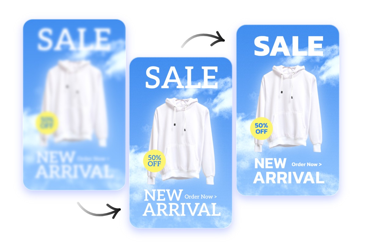 Unblur image text and change font with fotor