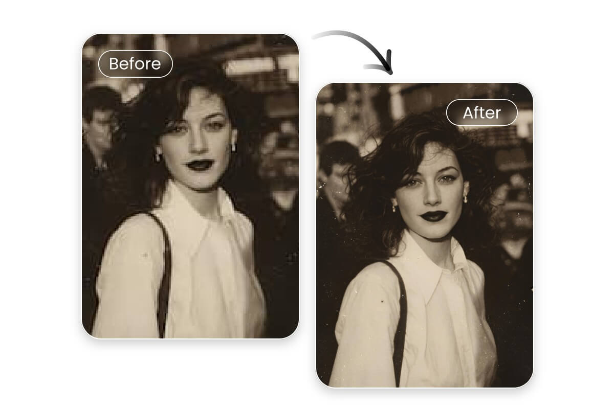 Unblur old blurry photos to restore detail and clarity for printing