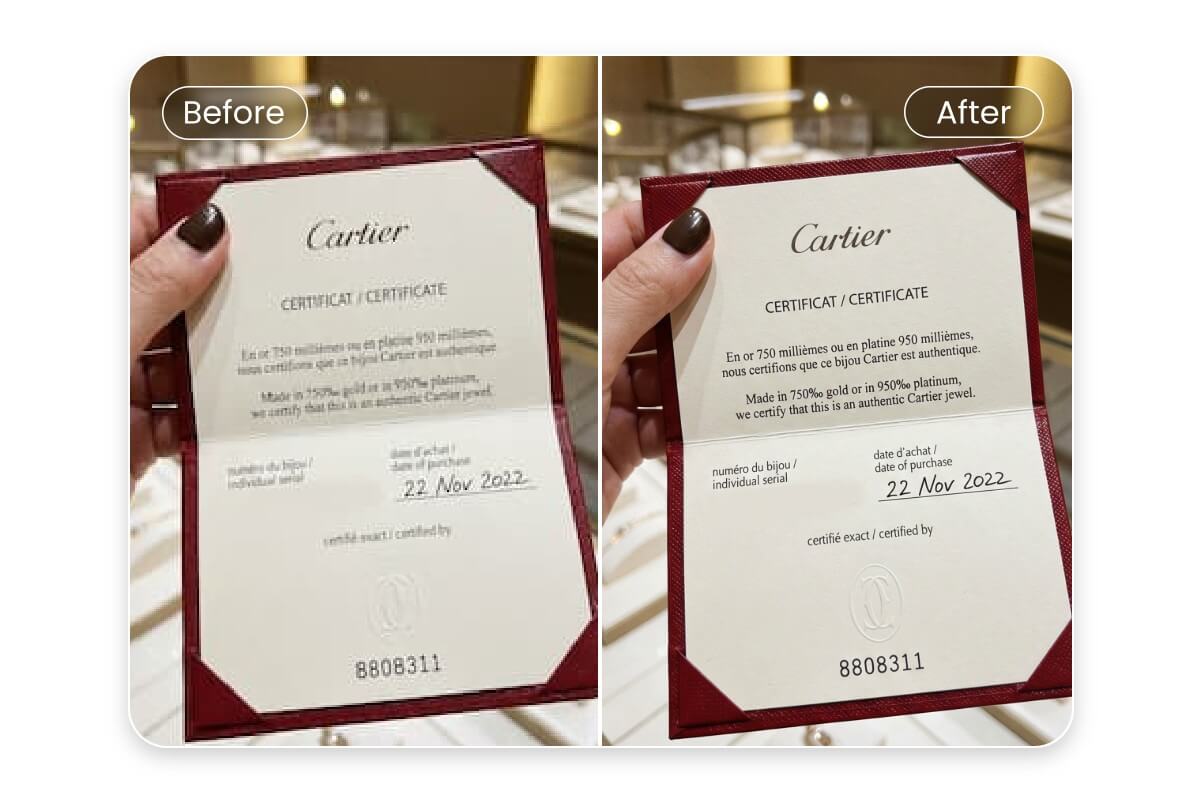 Unblur text in image to restore readability and clear words using Fotor blur remover