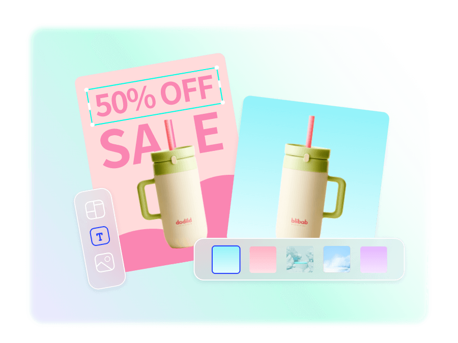 Upgrade photos to create designs with design assets in Fotor online photo editor