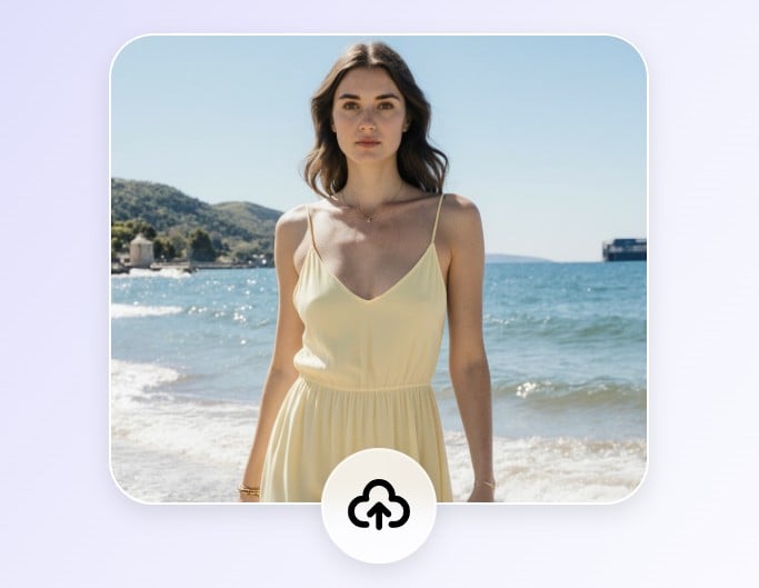 Uplaod a photo of a girl with a yellow dress