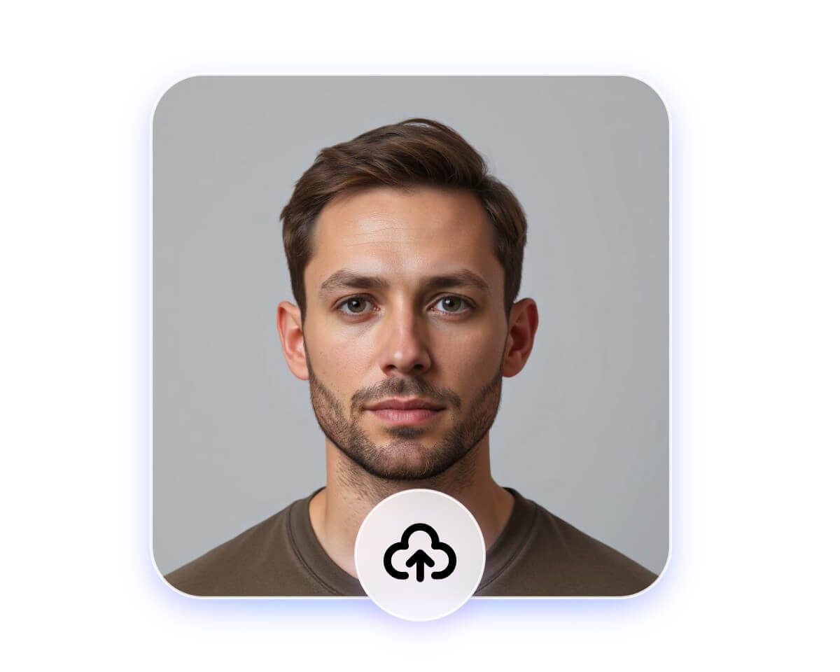 Upload a front facing photo of a male face in fotor