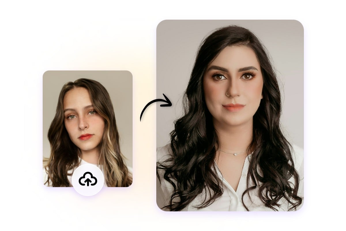 Upload a girl makeup photo and apply it to another girl photo