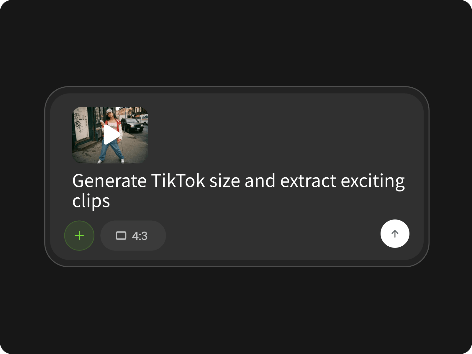 Upload a horizontal video and enter a prompt to describe the idea for your tiktok clip in fotor video agent
