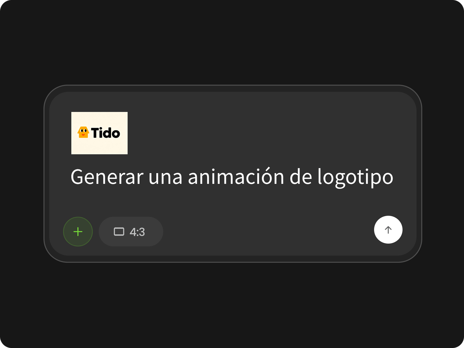 Sube un logotipo e introduce tu idea de animación