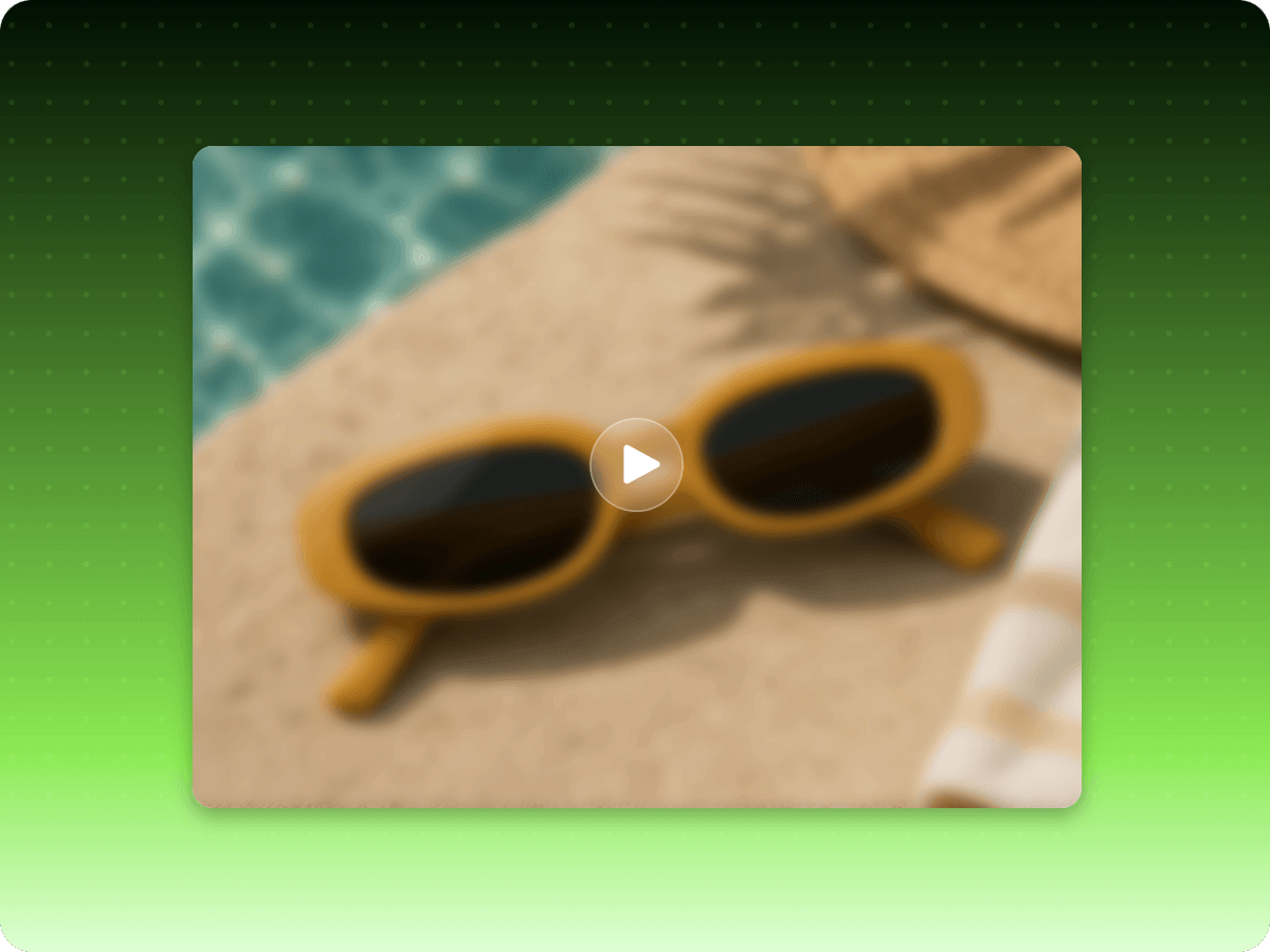 ein produktvideo über einen sonnenbrille in niedriger auflösung hochladen