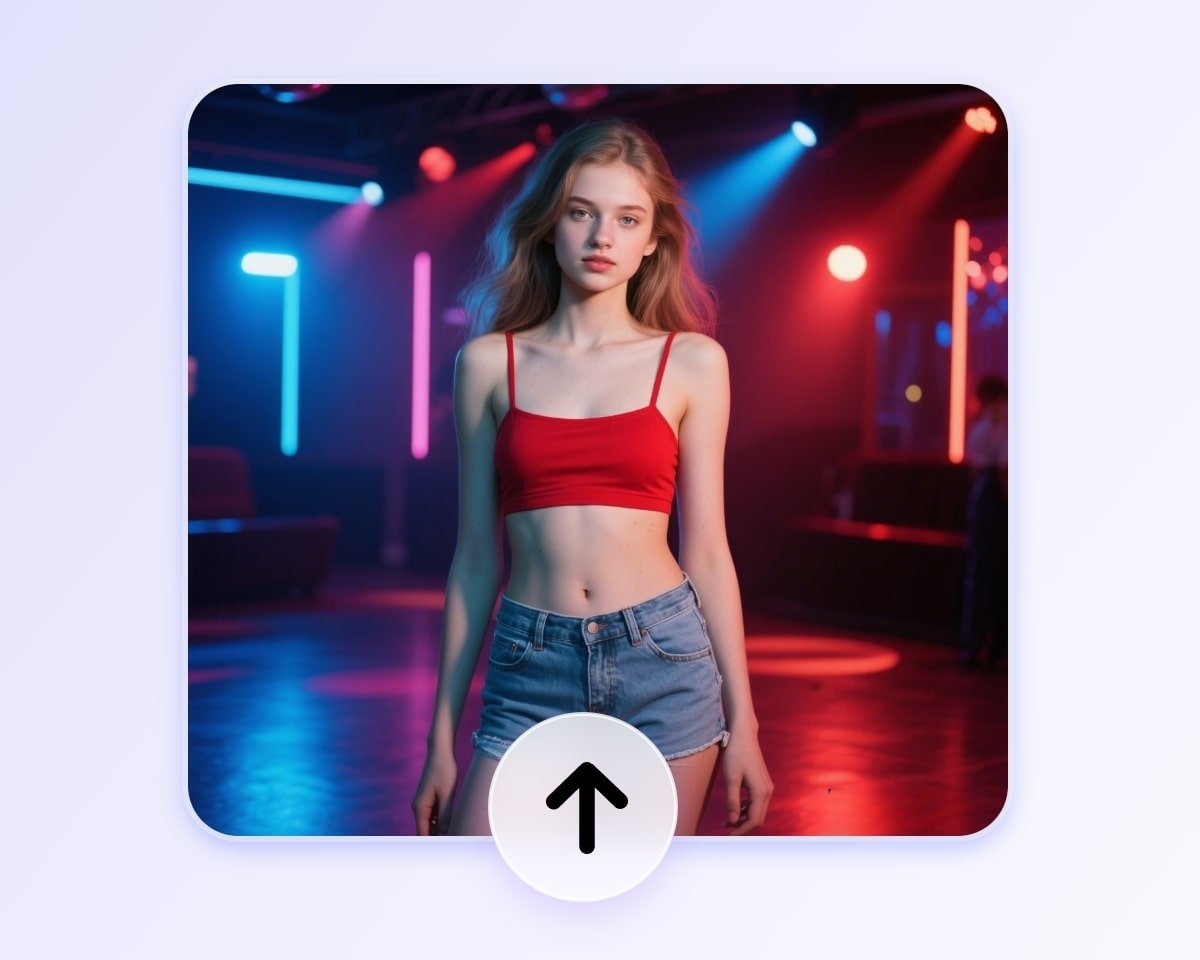 Téléverser la photo d'une femme portant un débardeur rouge