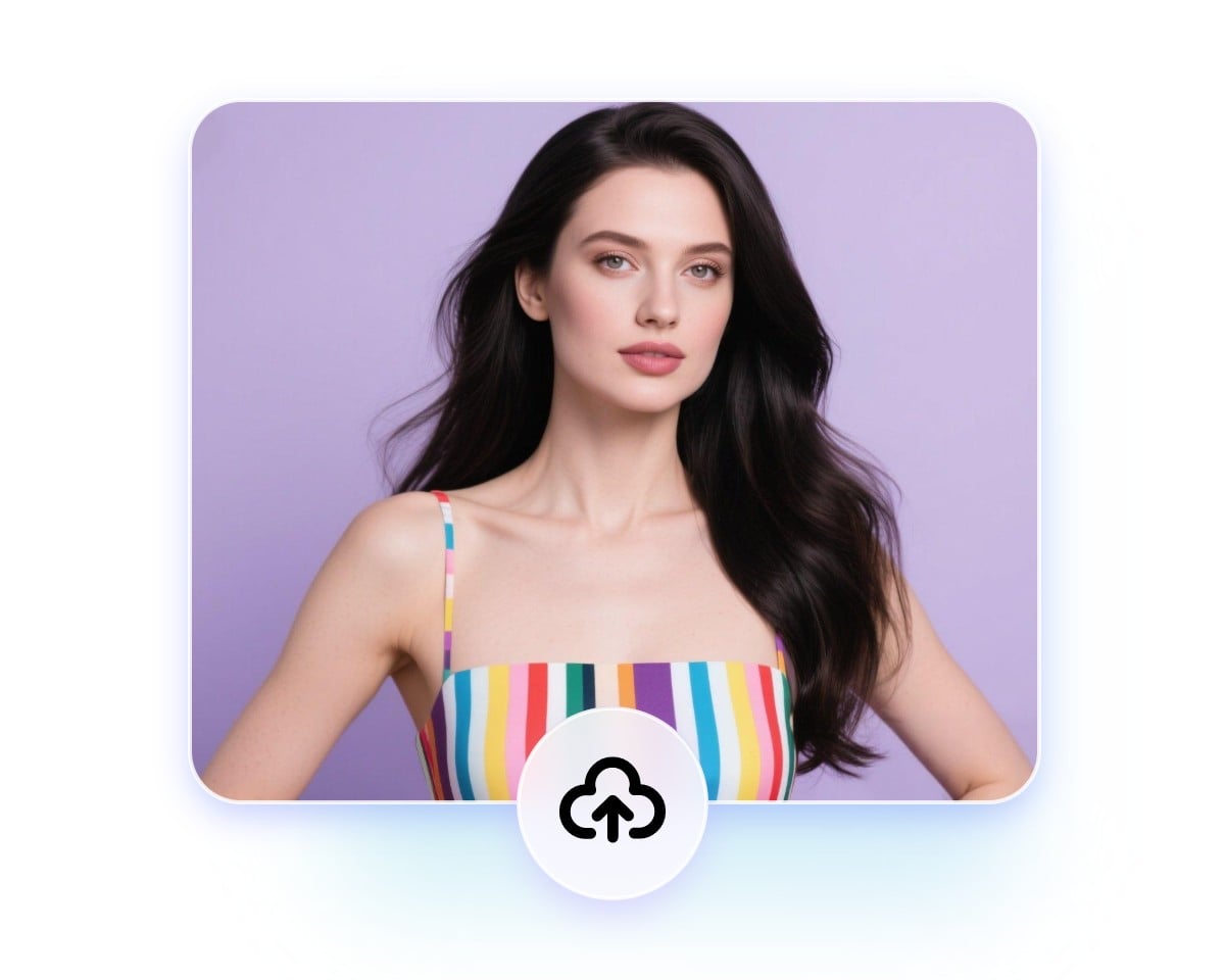 Upload a photo of a lady with black long hair