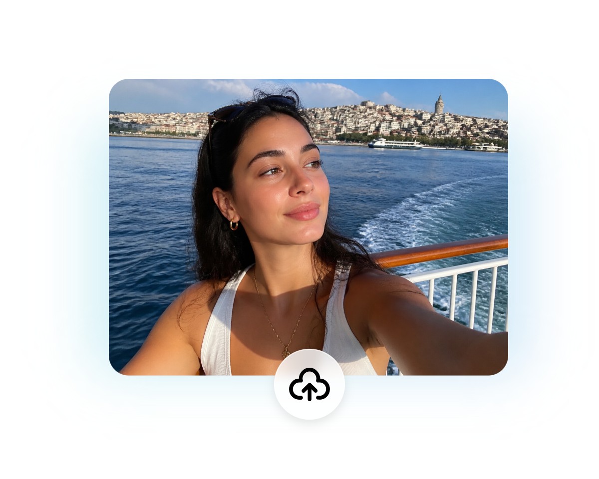 Upload a selfie of a girl looking away from camera