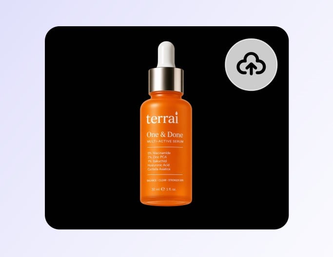 Upload a skincare product image with a black background to fotor black background remover