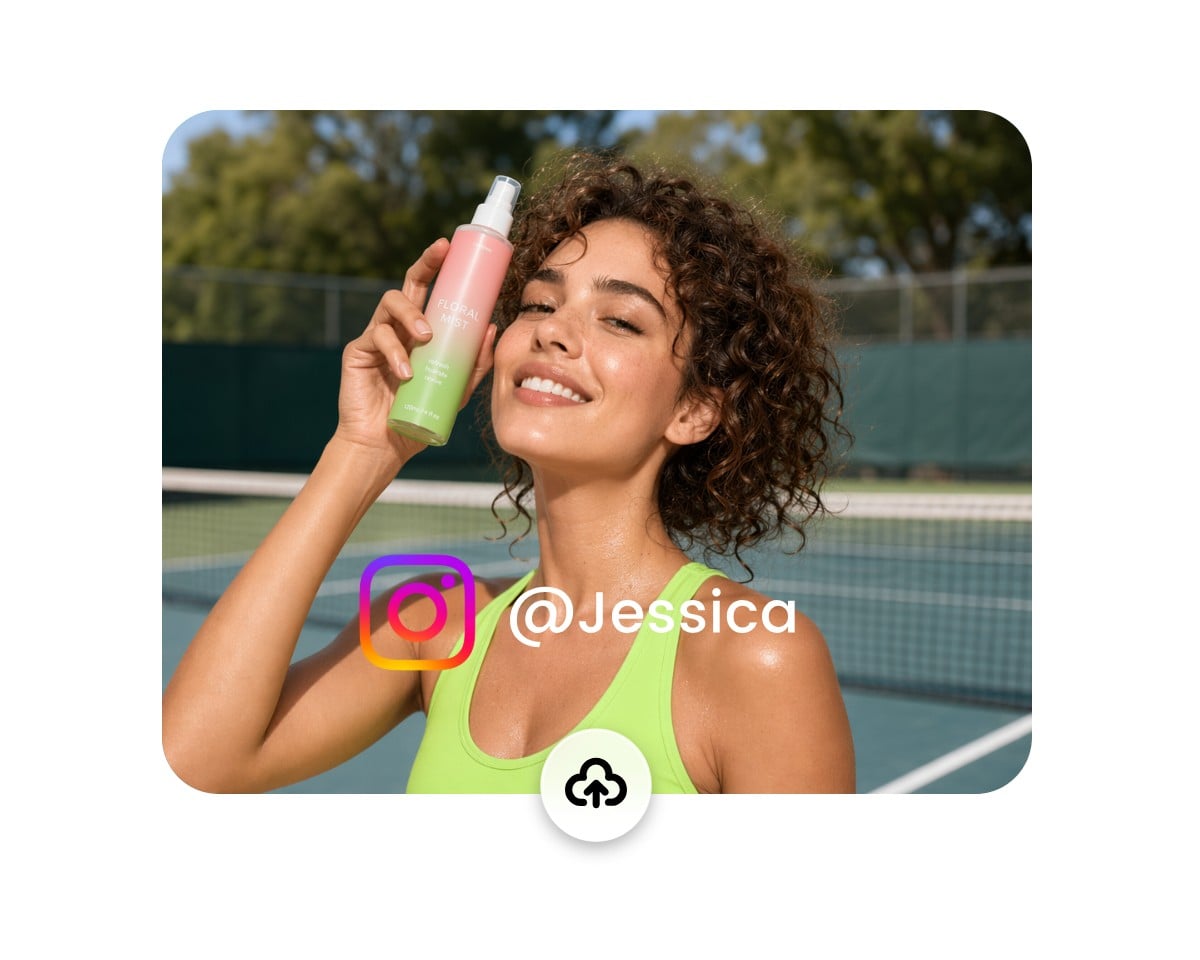 Upload a skincare product video with ig logo