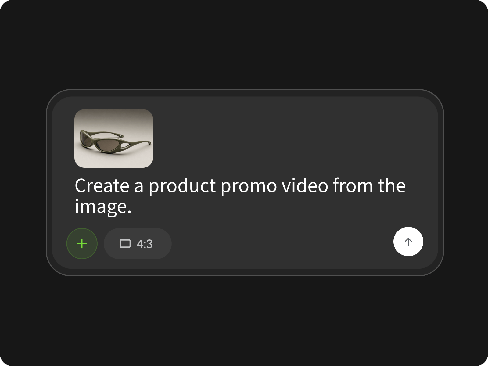 Upload a sunglasses image and enter your prompt in fotor ai product video generator