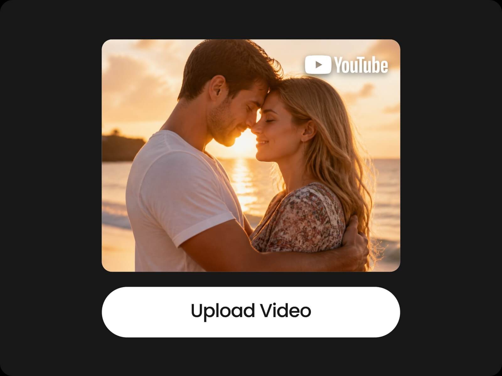Upload a youtube video of a couple by the sea at sunset to fotors youtube to tiktok converter