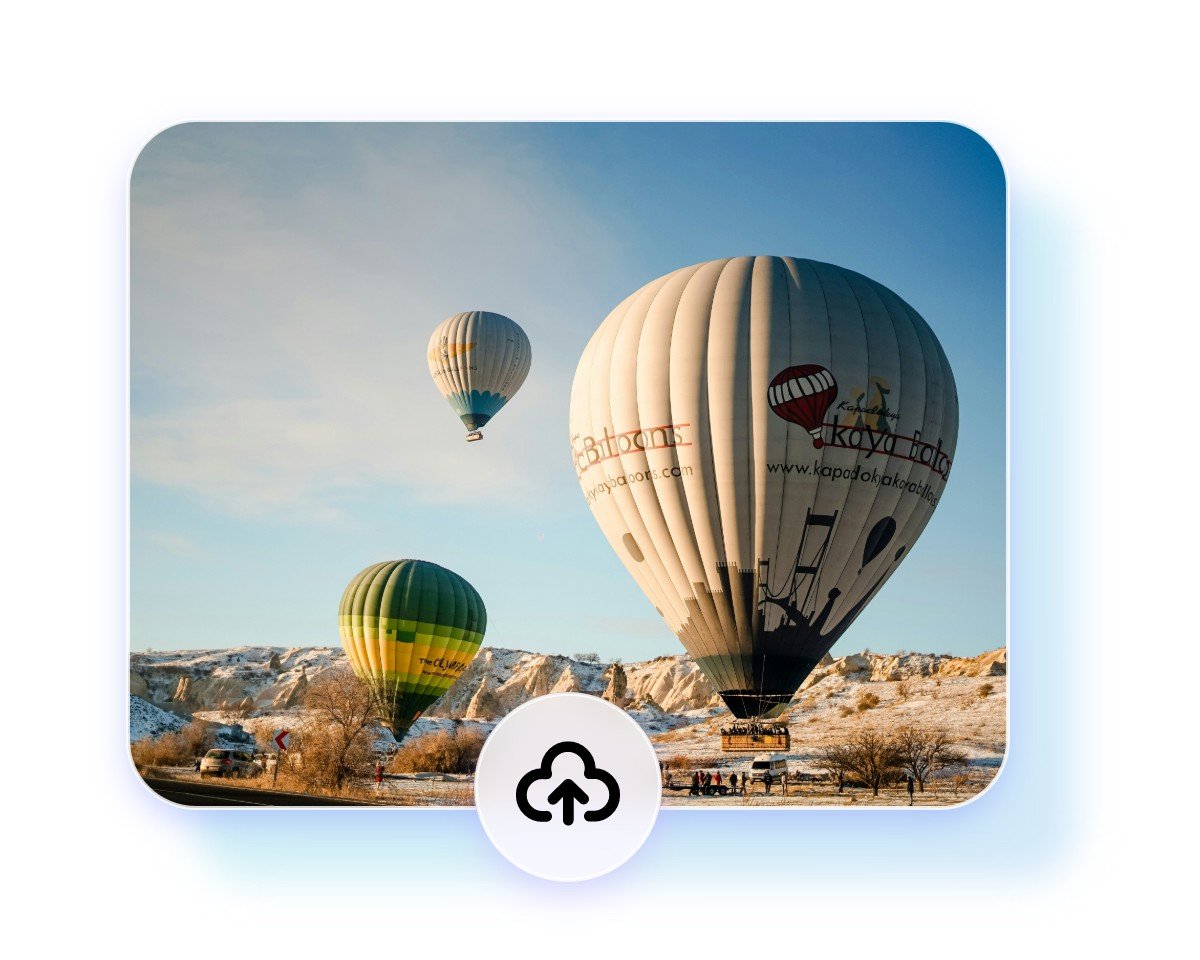 Upload an image of a hot balloon view