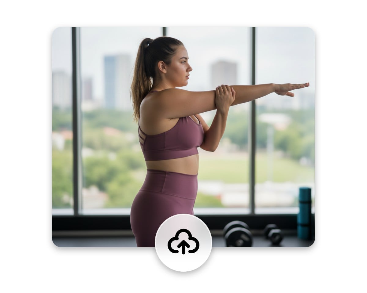 Upload an image of a plump sporty lady