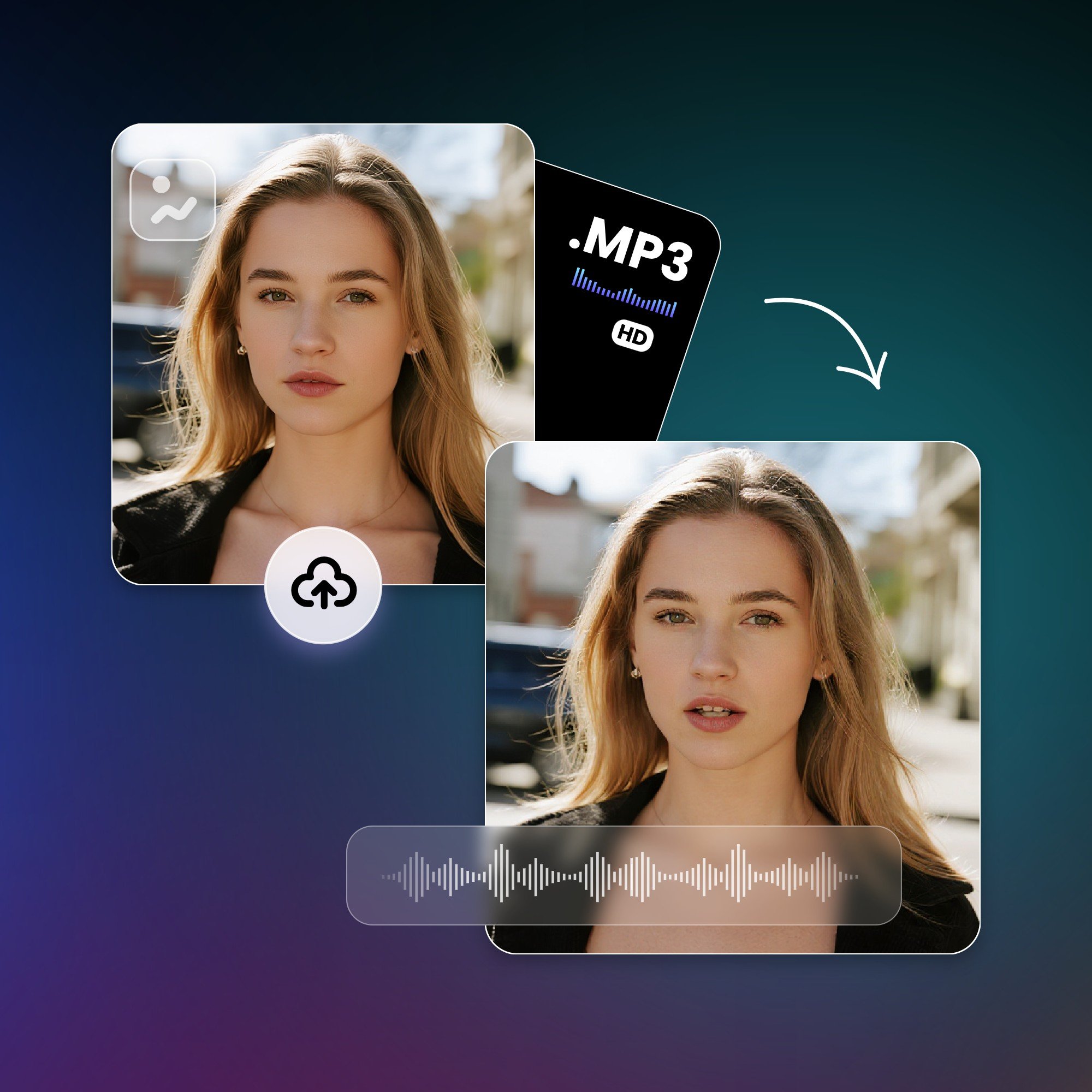 Upload audio and make your photo sing