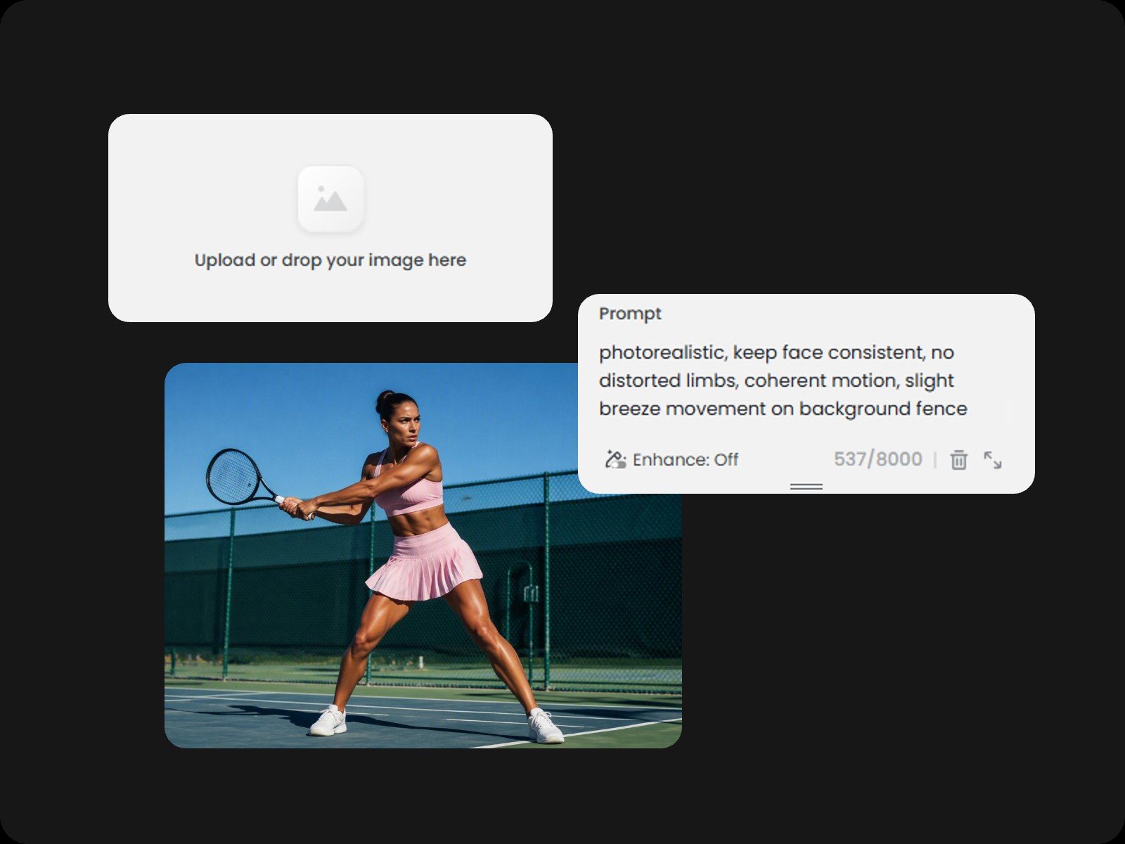 Upload references and enter a prompt