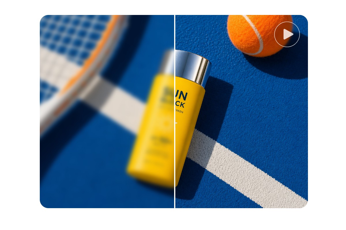 Upscale an ai skincare product ad to 4k