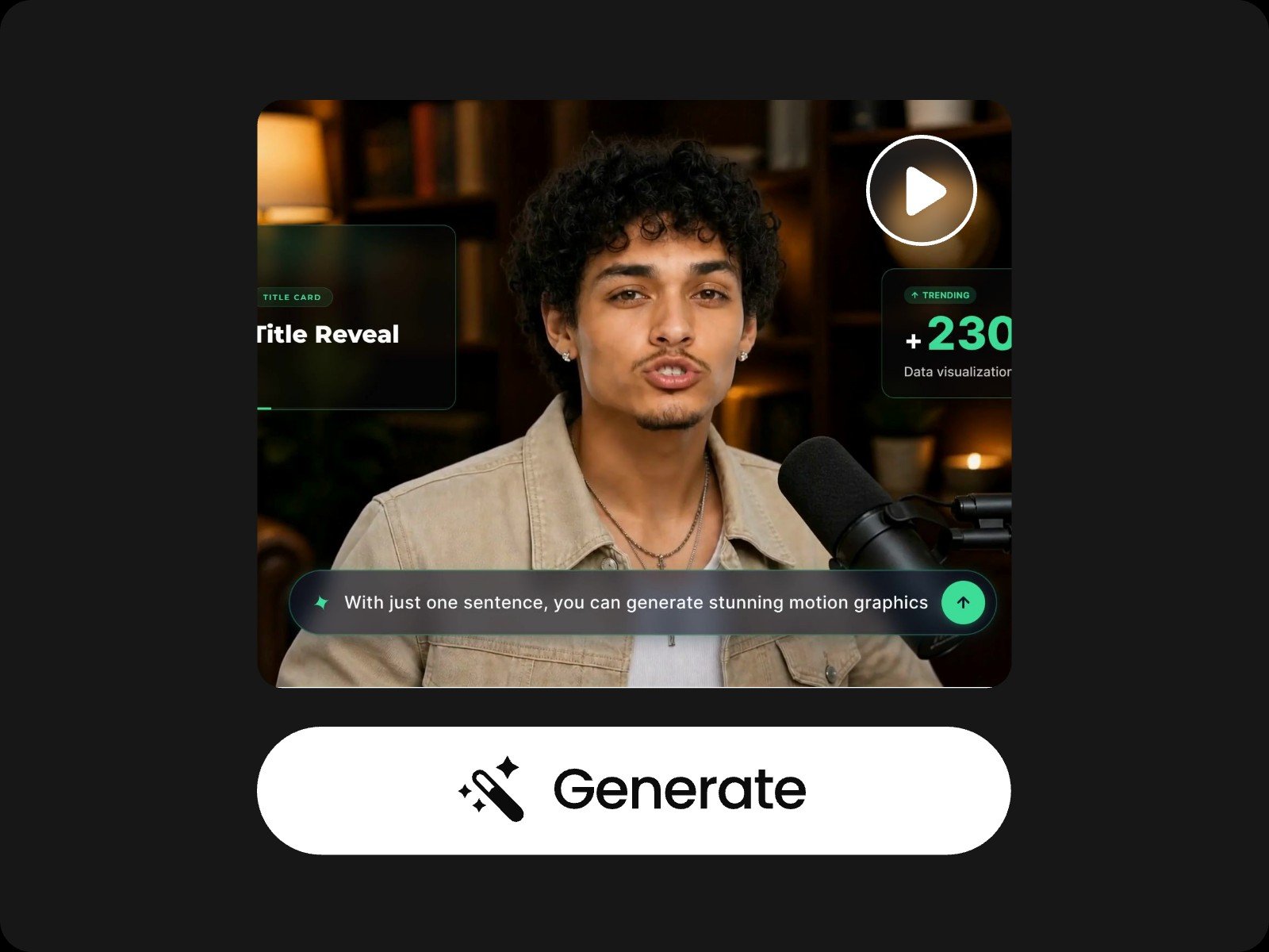 Use Fotor AI video editor to add motion graphics to talking head video