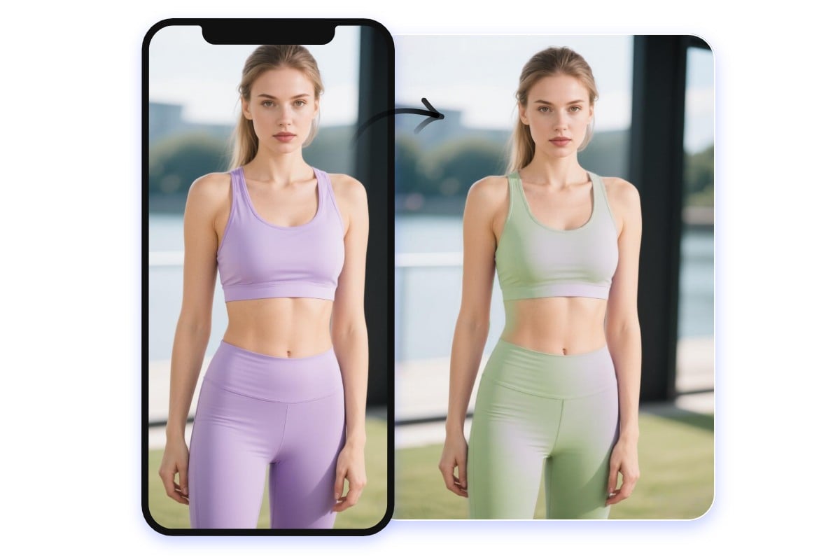 Use ai clothes color changer on phone