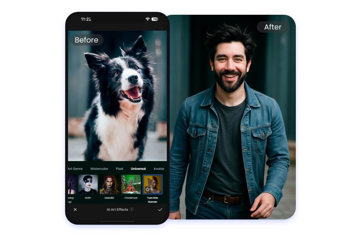 指先で楽しむ犬擬人化