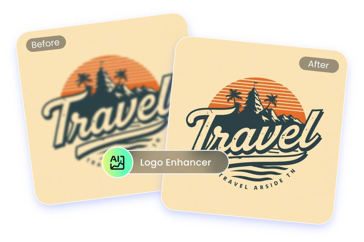 Use ai powered logo enahncer to clear your logo without effort in fotor