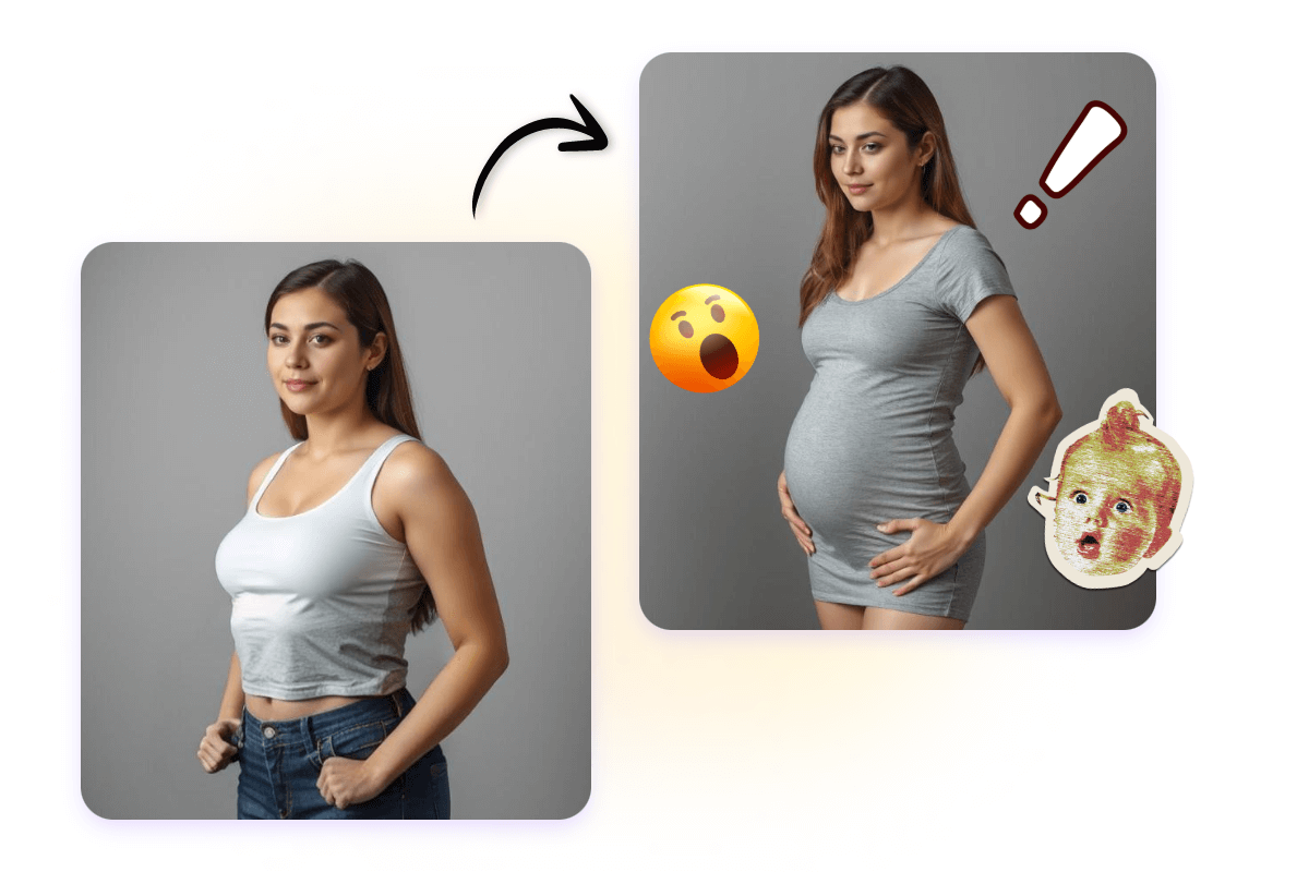 Utiliser le filtre grossesse IA pour créer un faux ventre de femme enceinte