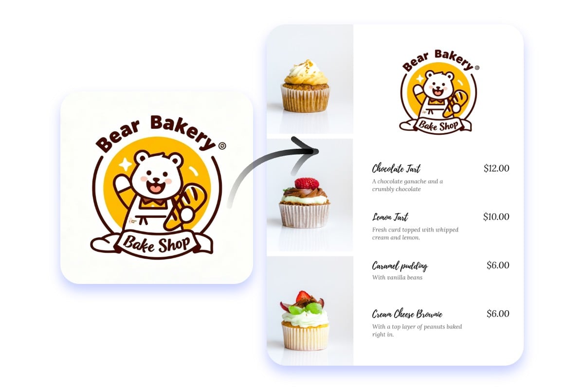 Füge Logo in deine individuelle Speisekarte ein