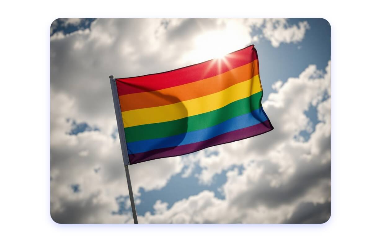 Use ai to generate a rainbow flag about lgbtq rights