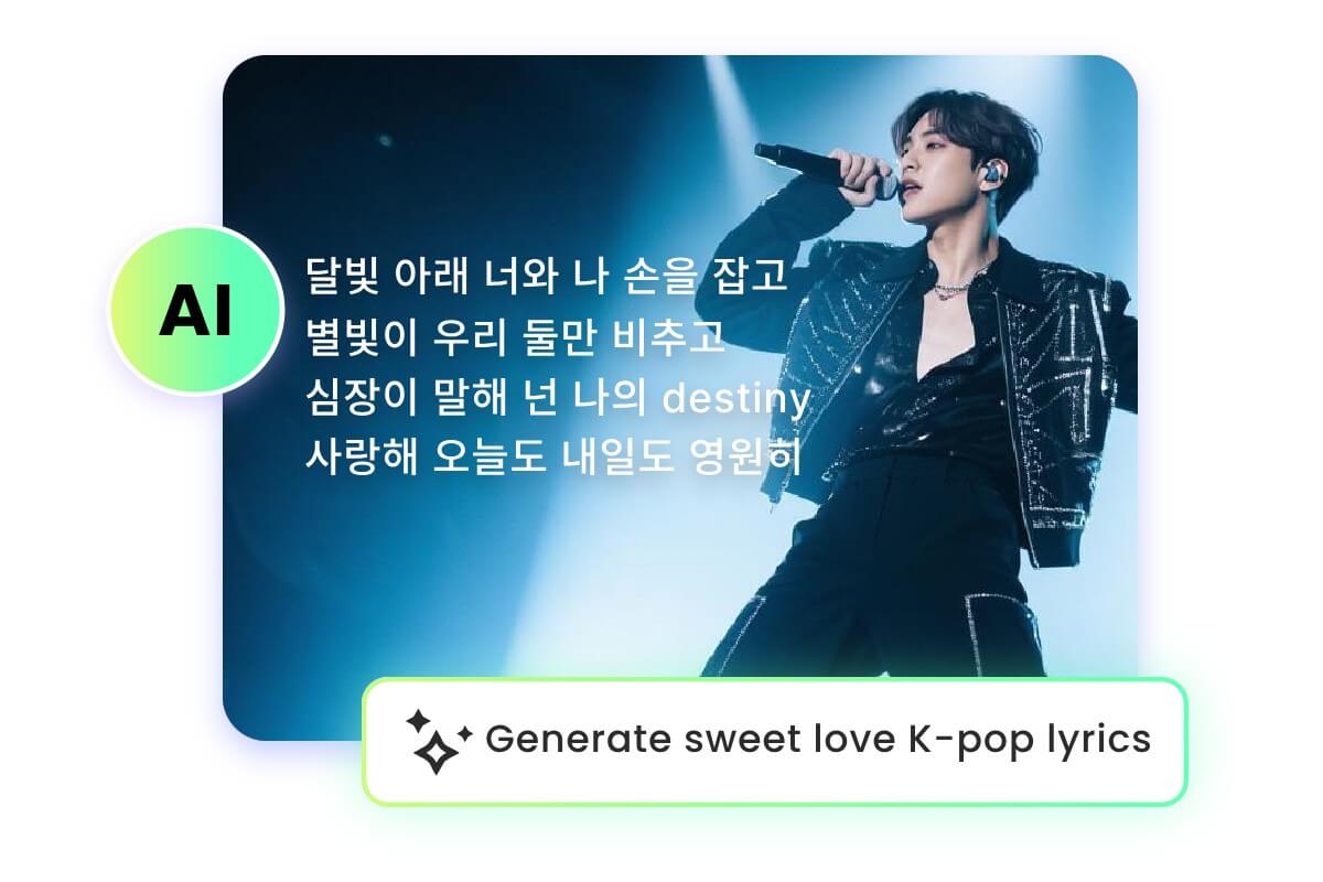 Use ai to turn a text theme into kpop lyrics
