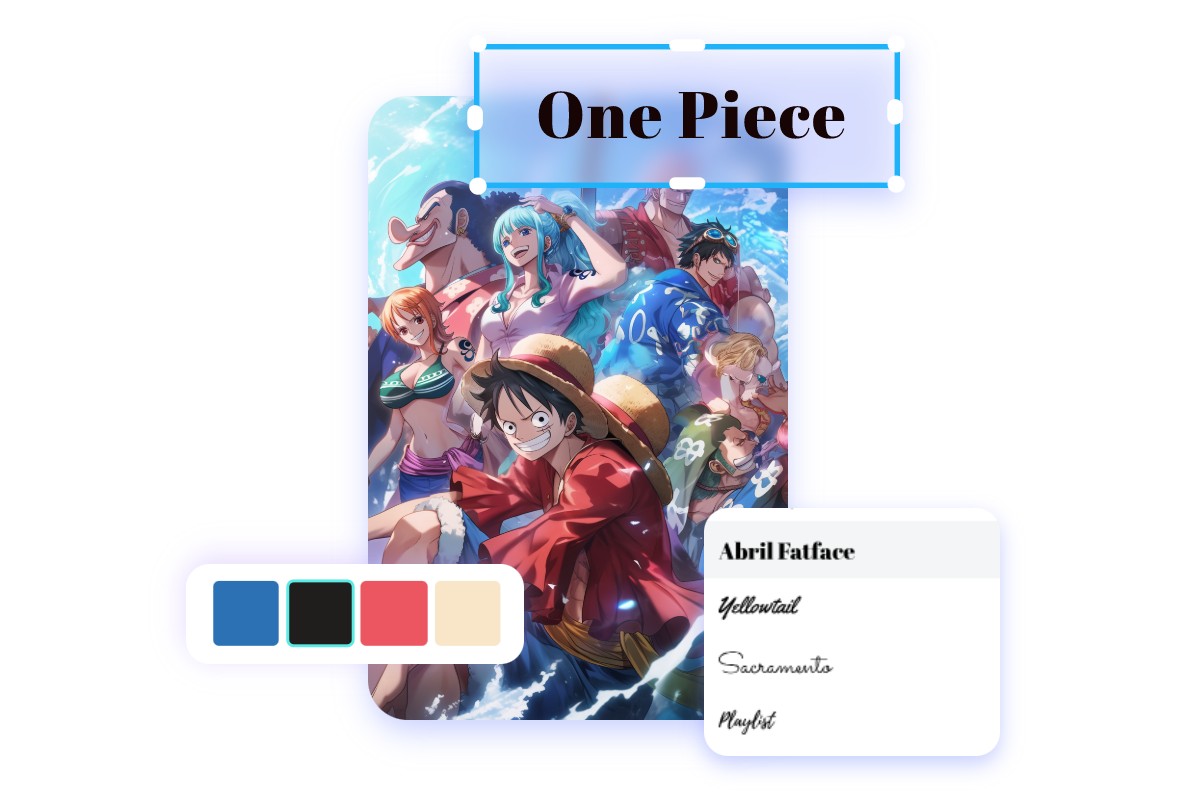 Use different fonts to level up your one piece image