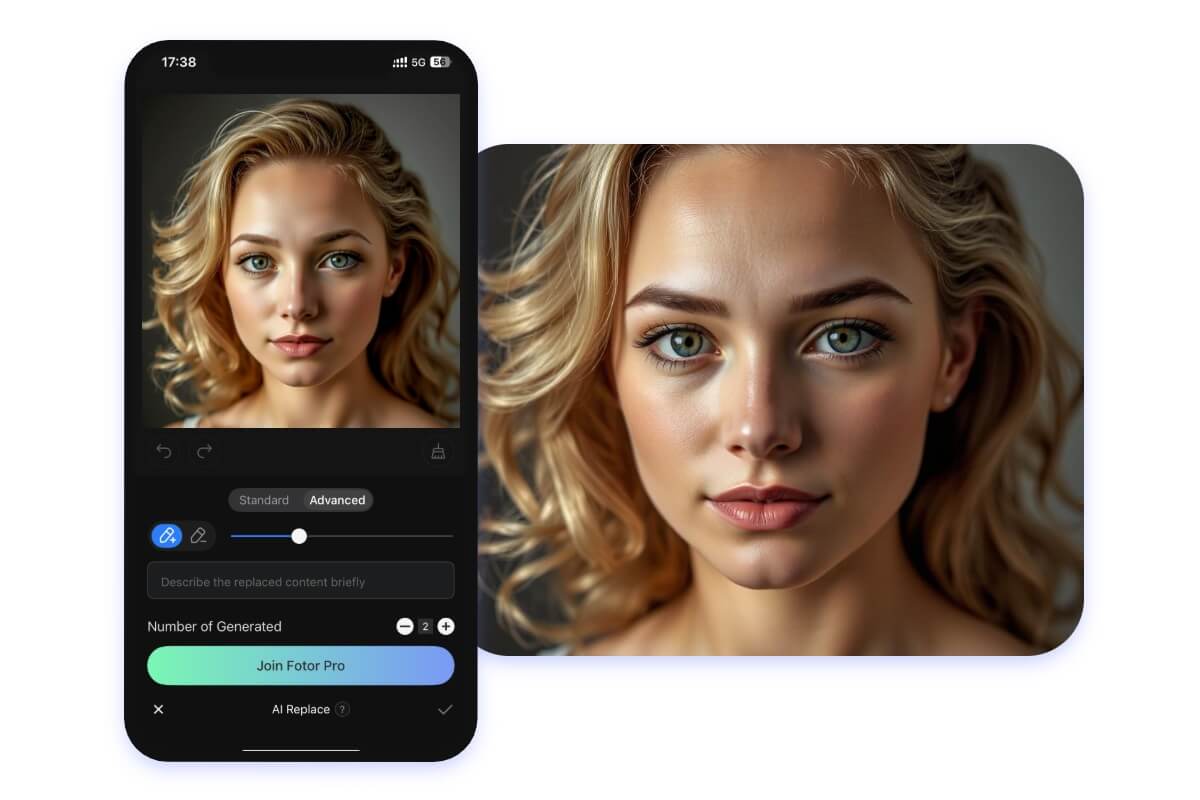 Use eyebrow filter to adjust the eyebrows on mobile app