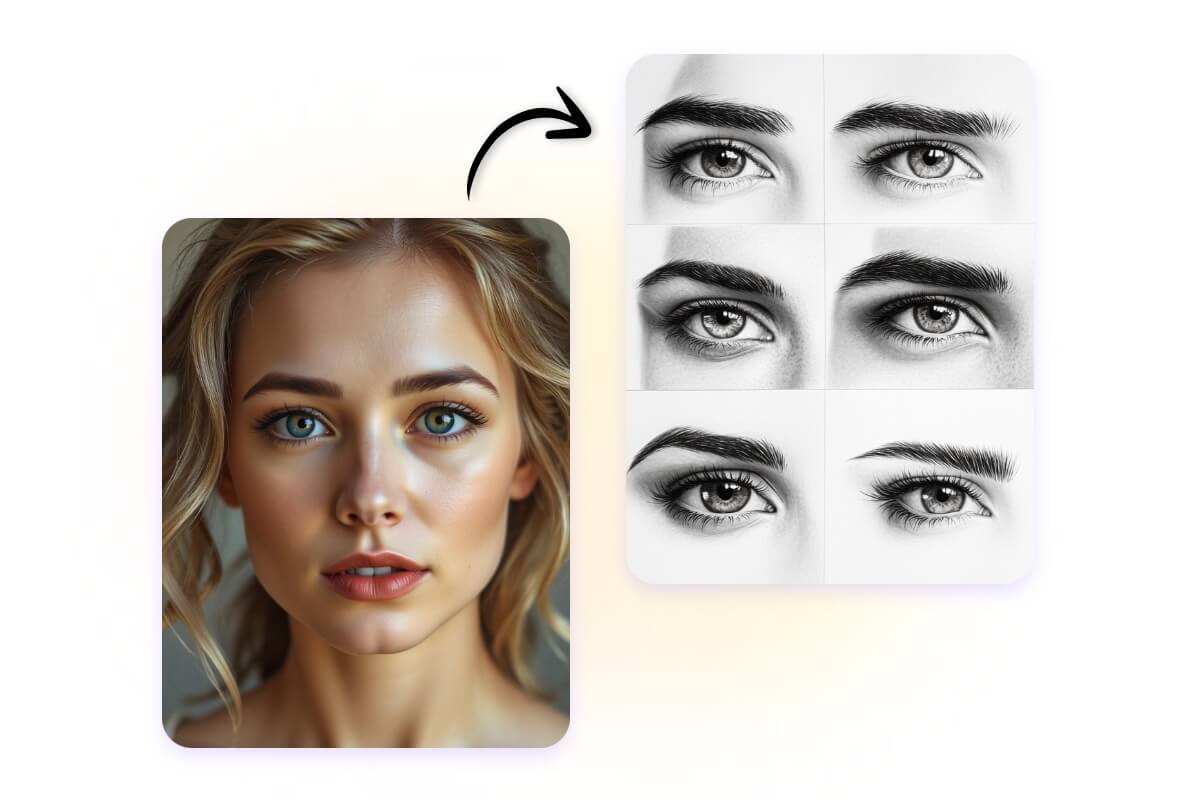 Use eyebrow filter to create various eyebrow tattoo materials