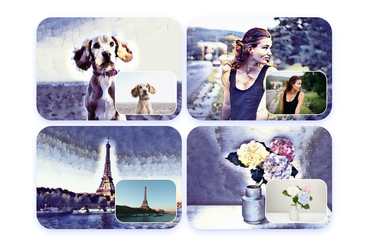 Use fotor ai art transfer filters to transfer portrait animal landscape and object photos