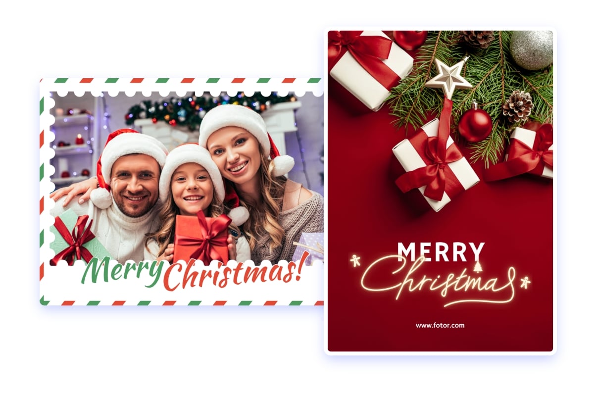 Use fotor ai christmas photo generator to make ai christmas photos to design christmas card and poster