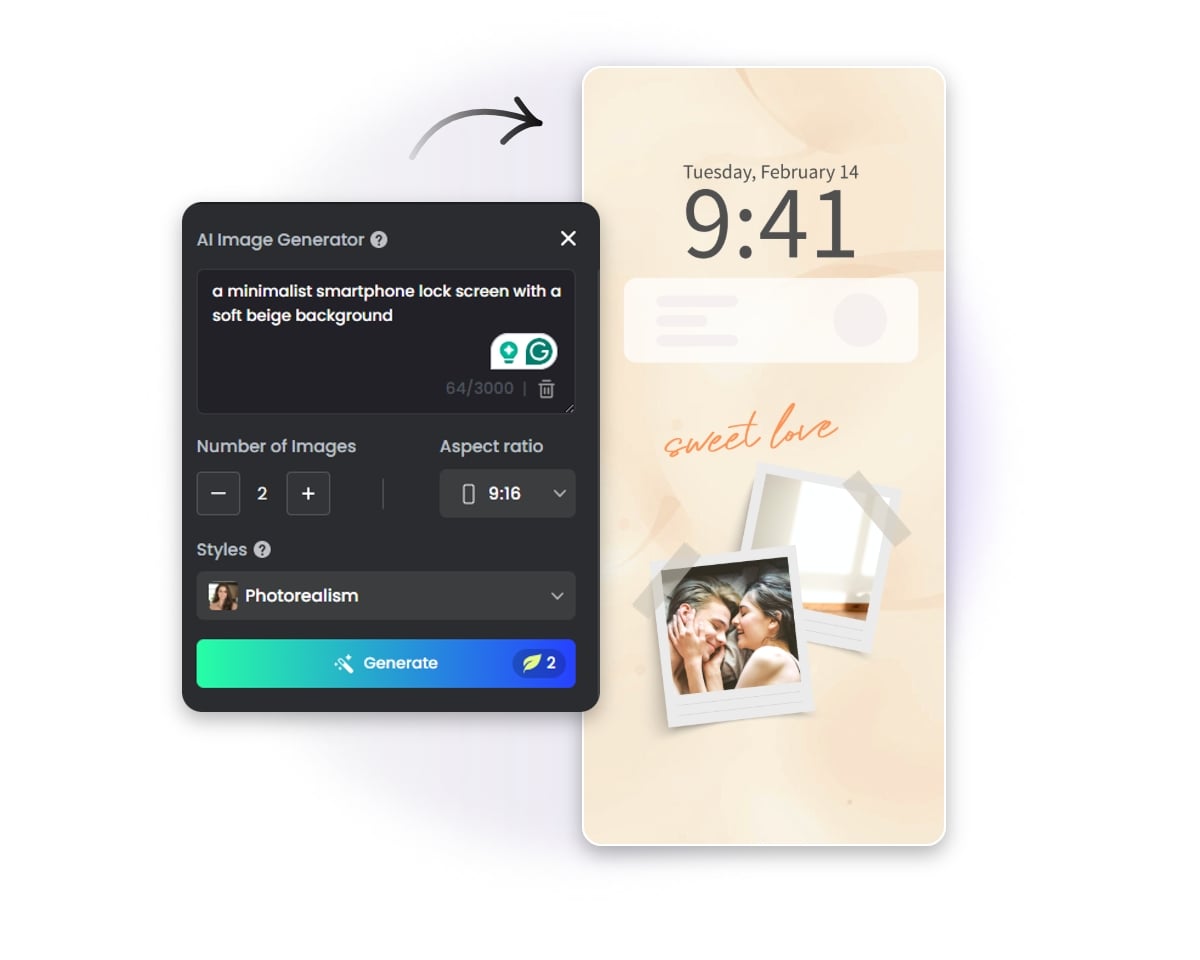 Use fotor ai image generator to create a new bg for your wallpaper