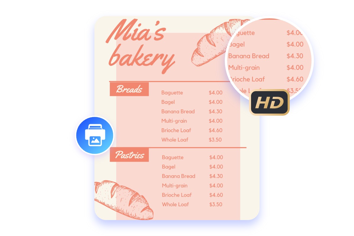 Menü-Karte erstellen und direkt zum Ausdruck vorbereiten