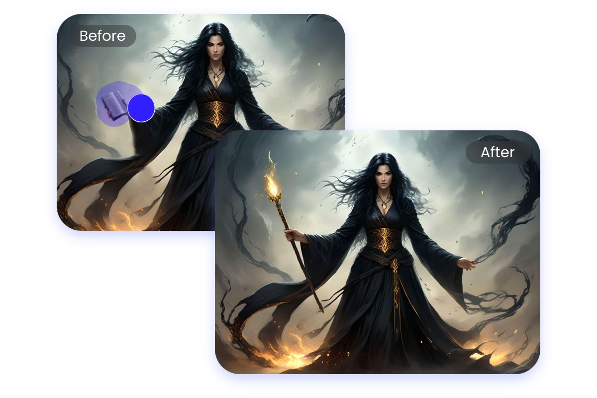 Use fotor ai replcaer to upgrade your wizard character with a new armor